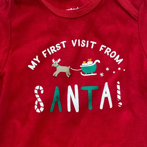 Carters My First Visit from SANTA Christmas onesie - Picture 4 of 6